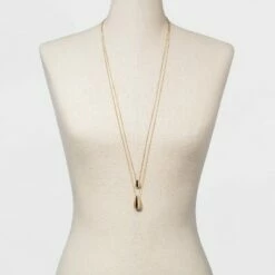 Best Pirce 😉 Long Teardrops Pendant Necklace - A New Day™ Gold ⌛