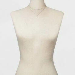 Hot Sale 🤩 Rectangle Charm Layered Chain Pendant Necklace - A New Day™ Silver 😉