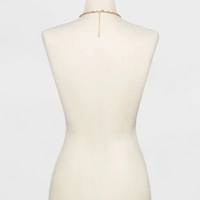 Discount ⭐ Gold with Two Rings Statement Necklace - A New Day™ Gold 🤩 4 Discount ⭐ Gold with Two Rings Statement Necklace - A New Day™ Gold 🤩 - Image 2