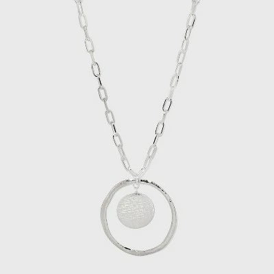 Discount ๐ Hammered Ring and Disc Statement Necklace - A New Day™ Silver ๐ฏ 5 Discount ๐ Hammered Ring and Disc Statement Necklace - A New Day™ Silver ๐ฏ - Image 3