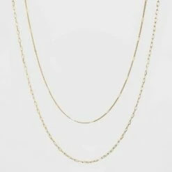 Brand new 😍 Flat Beaded and Link Chain Duo Necklace - A New Day™ Gold 🎉 -A New Day Sales 2022 unnamed file 3175