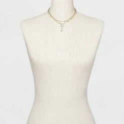 Best Pirce ⌛ Multi-Plated Lock 2 Row Paperclip Chain Necklace - A New Day™ 🔔