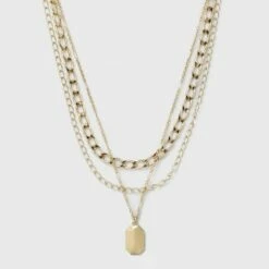 Flash Sale 🥰 3 Row Chunky Chain Necklace - A New Day™ Gold 🌟 -A New Day Sales 2022 unnamed file 3196