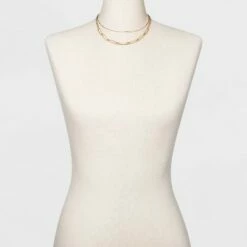 Deals 🔔 Two Row Layered Necklace - A New Day™ Gold 🛒