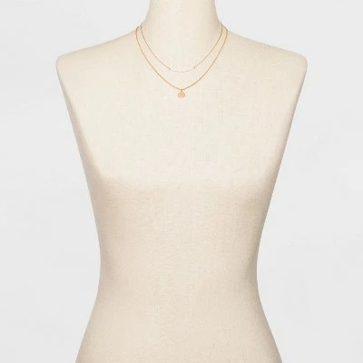 Best deal ๐ Filigree Disc with Glitter Layered Necklace - A New Day™ Gold ๐ 3 Best deal ๐ Filigree Disc with Glitter Layered Necklace - A New Day™ Gold ๐