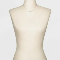 Best deal ✔️ Sterling Silver Bezel Cubic Zirconia Bar Chain Necklace - A New Day™ Silver/Clear ✨