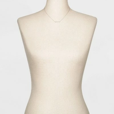 Best deal ✔️ Sterling Silver Bezel Cubic Zirconia Bar Chain Necklace - A New Day™ Silver/Clear ✨ 3 Best deal ✔️ Sterling Silver Bezel Cubic Zirconia Bar Chain Necklace - A New Day™ Silver/Clear ✨