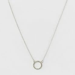 Wholesale 🧨 Pave Open Circle Short Pendant Necklace - A New Day™ Silver 🛒 -A New Day Sales 2022 unnamed file 3269