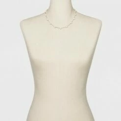Best Pirce ❤️ Short Faux Pearl Chain Necklace - A New Day™ Silver 💯