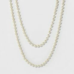 Deals 🎉 Long Faux Pearl Necklace - A New Day™ Silver/White 💯 -A New Day Sales 2022 unnamed file 3283
