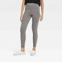 Best deal 🔔 Women's High Waisted Stash Pocket Leggings - A New Day™ Black ⌛ -A New Day Sales 2022 unnamed file 3330