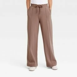 Flash Sale 👍 Women's High-Rise Wide Leg Fleece Pants - A New Day™ ⭐ -A New Day Sales 2022 unnamed file 3335