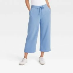 Coupon 🔥 Women's High-Rise Cropped Wide Leg Fleece Pants - A New Day™ ✨ -A New Day Sales 2022 unnamed file 3374