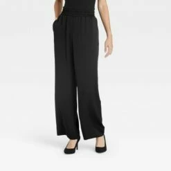 Budget ✨ Women's High-Rise Wide Leg Satin Pull-On Pants - A New Day™ 💯 -A New Day Sales 2022 unnamed file 3390