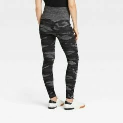 Cheapest 😍 Women's Camo High-Waist Seamless Cotton Blend Camo Leggings - A New Day™ Black ❤️
