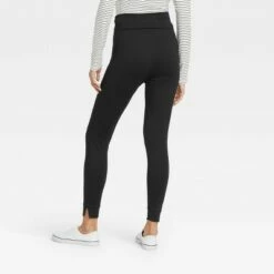 Buy ❤️ Women's Brushed Leggings with Foldover Waistband and Split Hem Cuffs - A New Day™ Black 🌟