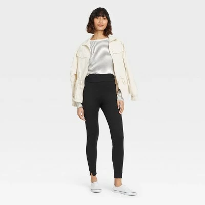 Buy ❤️ Women's Brushed Leggings with Foldover Waistband and Split Hem Cuffs - A New Day™ Black 🌟 4 Buy ❤️ Women's Brushed Leggings with Foldover Waistband and Split Hem Cuffs - A New Day™ Black 🌟 - Image 2