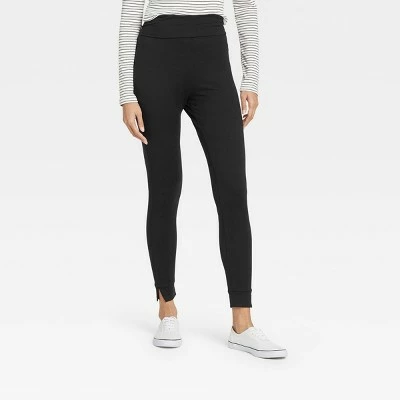 Buy ❤️ Women's Brushed Leggings with Foldover Waistband and Split Hem Cuffs - A New Day™ Black 🌟 6 Buy ❤️ Women's Brushed Leggings with Foldover Waistband and Split Hem Cuffs - A New Day™ Black 🌟 - Image 4
