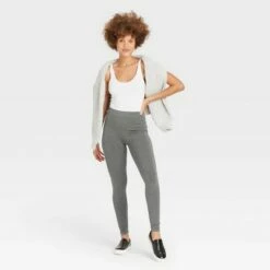 New 😉 Women's High-Waisted Ankle Leggings - A New Day™ Gray 😉 -A New Day Sales 2022 unnamed file 3451