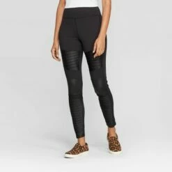 Best Sale 😀 Women's High Waist Moto Leggings - A New Day™ Black ⭐ -A New Day Sales 2022 unnamed file 3466