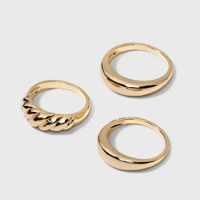 Wholesale 🔥 Shrimp Ring Set 3pc - A New Day™ Gold 👏 5 Wholesale 🔥 Shrimp Ring Set 3pc - A New Day™ Gold 👏 - Image 4