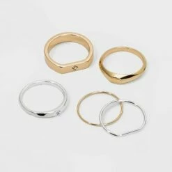 Deals 😉 Chunky Stacking Ring Set - A New Day™ Gold 🛒 -A New Day Sales 2022 unnamed file 3522