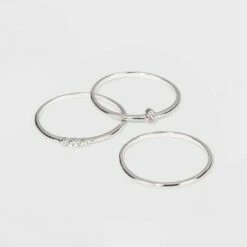 Top 10 ✨ Sterling Silver with Cubic Zirconia Stacking Ring Set 3pc - A New Day™ ✔️ -A New Day Sales 2022 unnamed file 3538