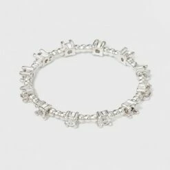 Deals ⌛ Silver Plated Cubic Zirconia Textured Band Ring - A New Day™ Silver/Clear 🌟 -A New Day Sales 2022 unnamed file 3551