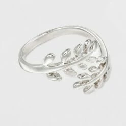 Promo 🎉 Silver Plated Leaf Bypass Ring - A New Day™ Silver 🥰 -A New Day Sales 2022 unnamed file 3554