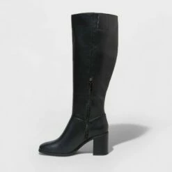 Best deal 🎉 Women's Joy Tall Block Heeled 🥾 Boots - A New Day™ Black 😉
