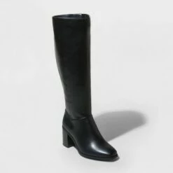 Best deal 🎉 Women's Joy Tall Block Heeled 🥾 Boots - A New Day™ Black 😉 -A New Day Sales 2022 unnamed file 360