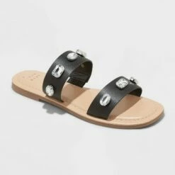 Cheap ⭐ Women's Brit Two Band Embellished 🩴 Sandals - A New Day™ Tan ❤️ -A New Day Sales 2022 unnamed file 3617