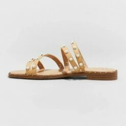 Promo 😍 Women's Hollis Embellished Slide 🩴 Sandals - A New Day™ Off-white 👍