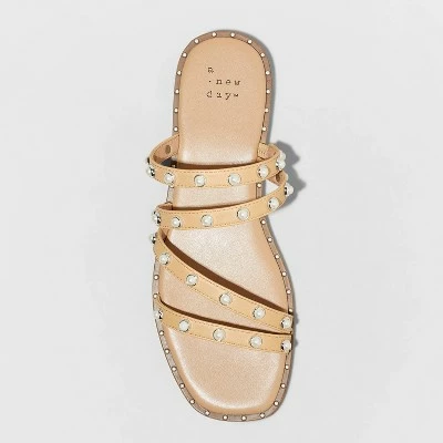 Promo 😍 Women's Hollis Embellished Slide 🩴 Sandals - A New Day™ Off-white 👍 4 Promo 😍 Women's Hollis Embellished Slide 🩴 Sandals - A New Day™ Off-white 👍 - Image 2
