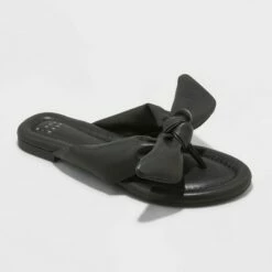Flash Sale 🔥 Women's Adley Bow Flip Flop 🩴 Sandals - A New Day™ Black 👏 -A New Day Sales 2022 unnamed file 3652
