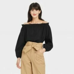 Discount 🥰 Women's Long Sleeve Off the Shoulder Top - A New Day™ ✨ -A New Day Sales 2022 unnamed file 3722