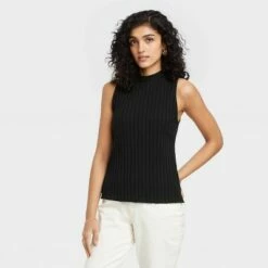 Cheapest ⌛ Women's Mock Neck Ribbed Tank Top - A New Day™ 👍 -A New Day Sales 2022 unnamed file 3726