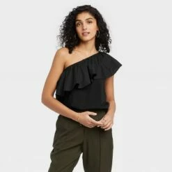 Best Sale 🤩 Women's One Shoulder Ruffle Top - A New Day™ ❤️ -A New Day Sales 2022 unnamed file 3730