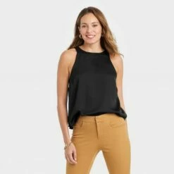 Cheap 🛒 Women's Satin Racer Tank Top - A New Day™ 🥰 -A New Day Sales 2022 unnamed file 3746