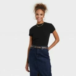 Coupon 🧨 Women's Short Sleeve Ribbed T-Shirt - A New Day™ 🥰 -A New Day Sales 2022 unnamed file 3773