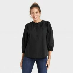 Deals 🌟 Women's Puff 3/4 Sleeve Blouse - A New Day™ 🧨 -A New Day Sales 2022 unnamed file 3801