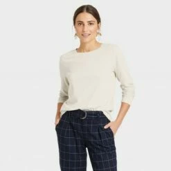 Best deal 👍 Women's Long Sleeve T-Shirt - A New Day™ 🧨 -A New Day Sales 2022 unnamed file 3833