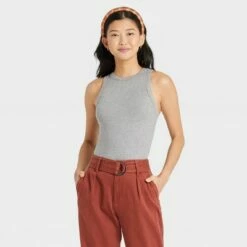 New 🌟 Women's Slim Fit Ribbed 3pk Bundle Tank Top - A New Day™ Black/White/Gray 😍