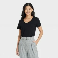 Best Pirce 🎁 Women's Short Sleeve Scoop Neck Slim Fit 2pk Bundle T-Shirt - A New Day™ 👍