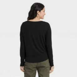 Cheap ⌛ Women's Long Sleeve Rayon Span T-Shirt - A New Day™ 🔥