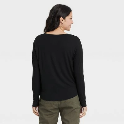 Cheap ⌛ Women's Long Sleeve Rayon Span T-Shirt - A New Day™ 🔥 3 Cheap ⌛ Women's Long Sleeve Rayon Span T-Shirt - A New Day™ 🔥