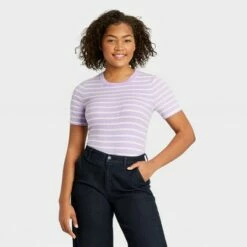 Promo 🛒 Women's Short Sleeve Ribbed T-Shirt - A New Day™ 👍 -A New Day Sales 2022 unnamed file 3921