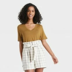 Flash Sale ✔️ Women's Short Sleeve V-Neck T-Shirt - A New Day™ 💯 -A New Day Sales 2022 unnamed file 3925