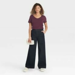 Brand new ✨ Women's Short Sleeve Scoop Neck T-Shirt - A New Day™ 🧨 -A New Day Sales 2022 unnamed file 3956