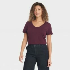 Brand new ✨ Women's Short Sleeve Scoop Neck T-Shirt - A New Day™ 🧨 -A New Day Sales 2022 unnamed file 3957